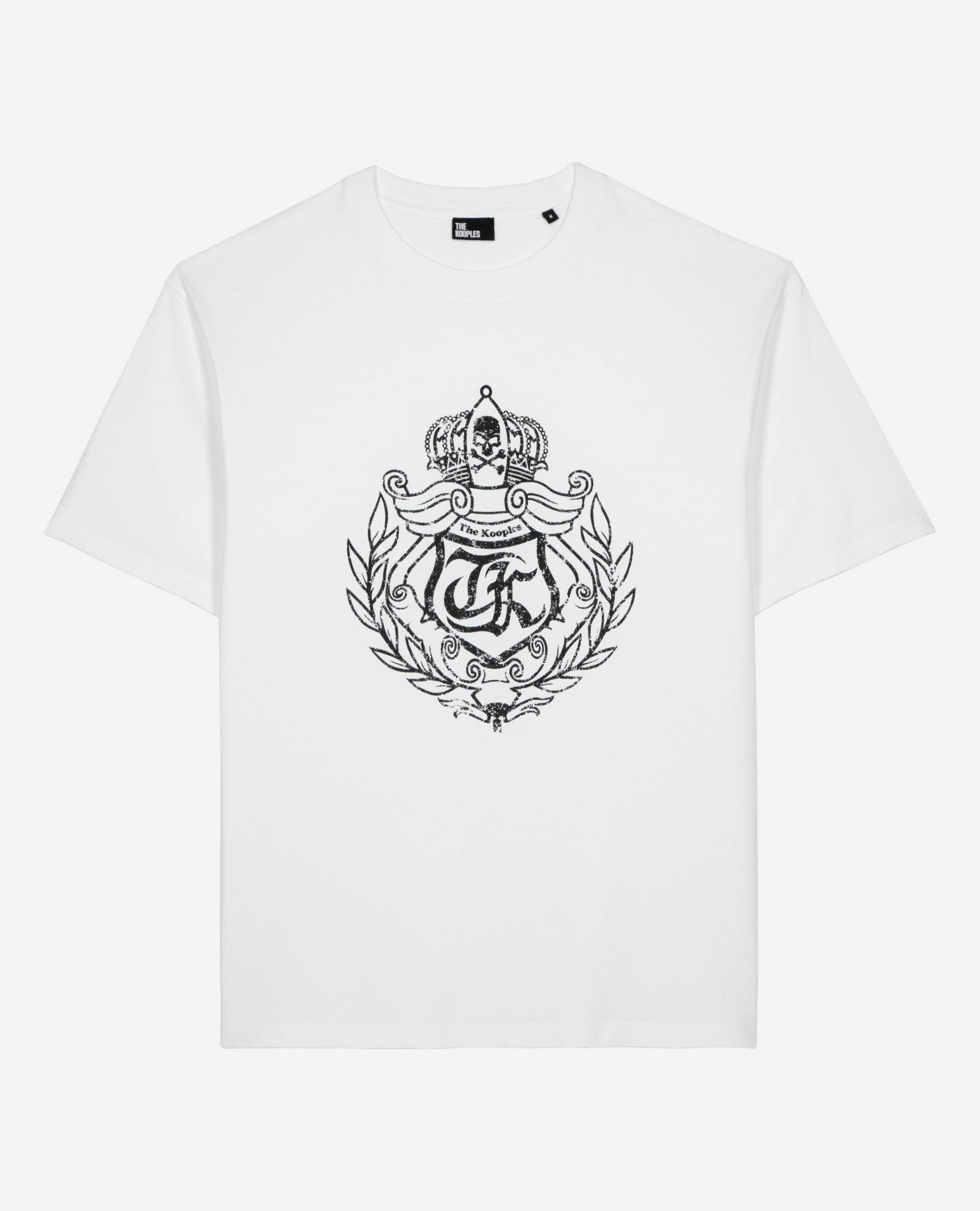 T-shirt à sérigraphie blason blanc, WHITE, hi-res image number null