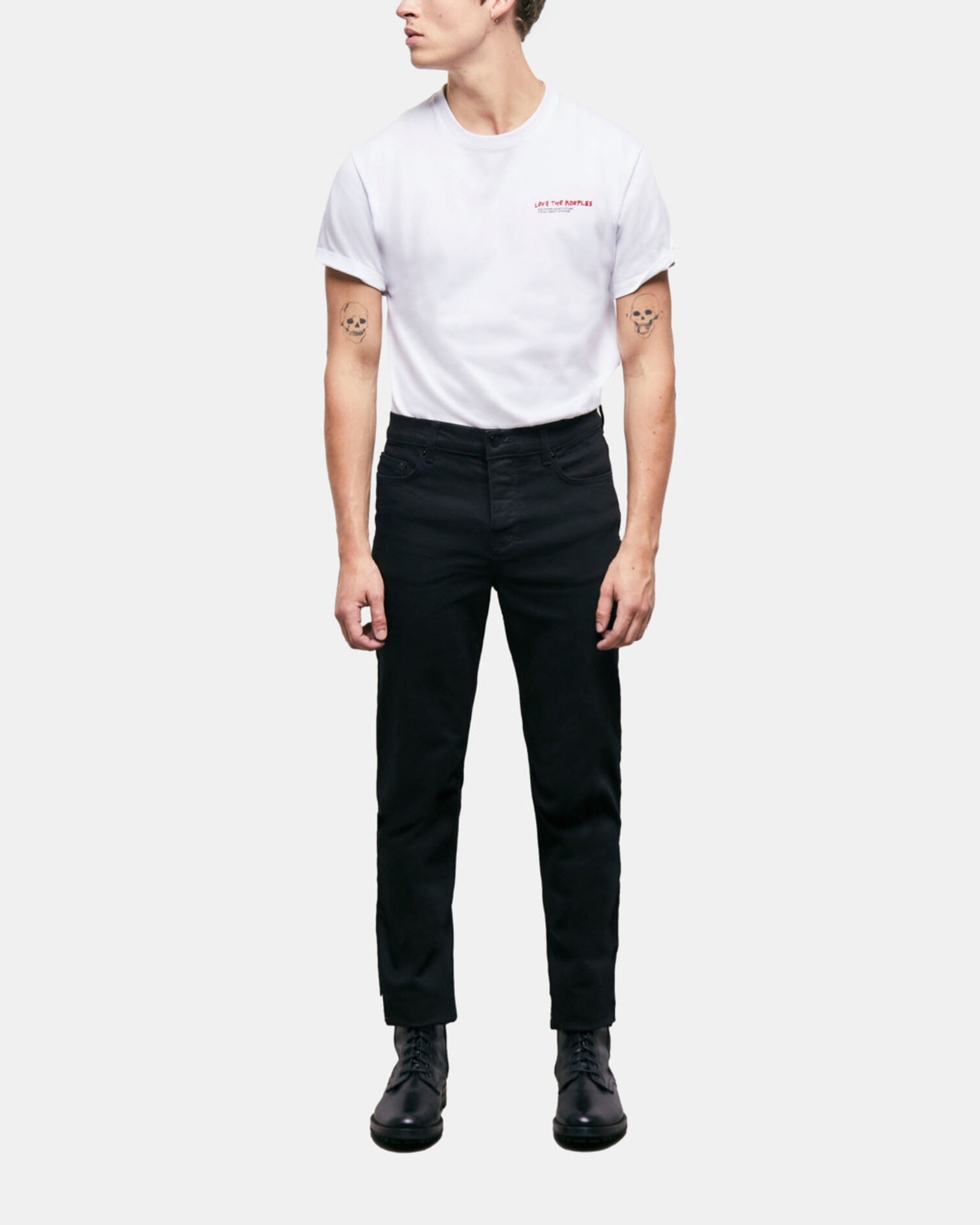 Schwarze Slim-Fit Jeans, BLACK, hi-res image number null