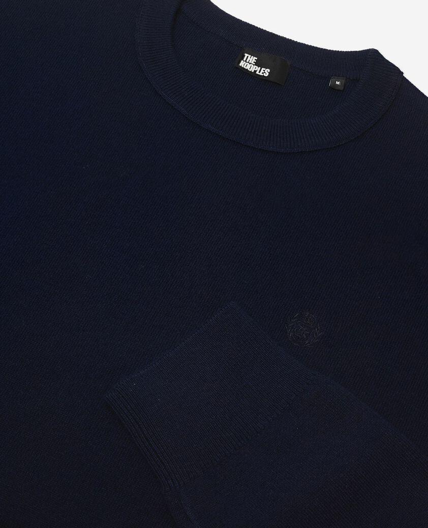 The Kooples H NAVY navy double-sided wool crew neck sweater