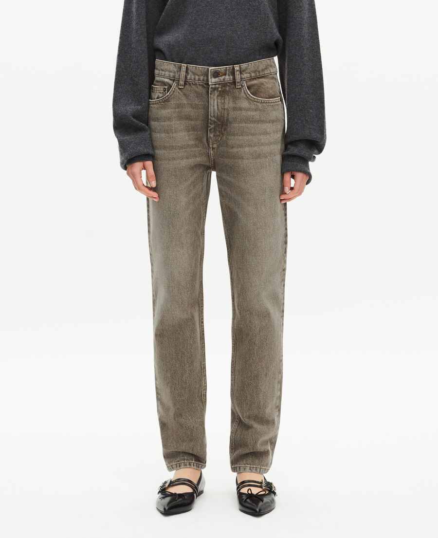 The Kooples F OLIVE wide-leg olive jeans