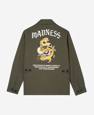 The Kooples FEMME KAKI blouson dos brod&eacute; en coton kaki