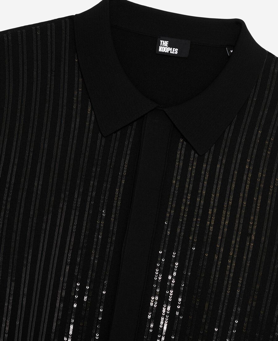 The Kooples H BLACK black sequin cardigan