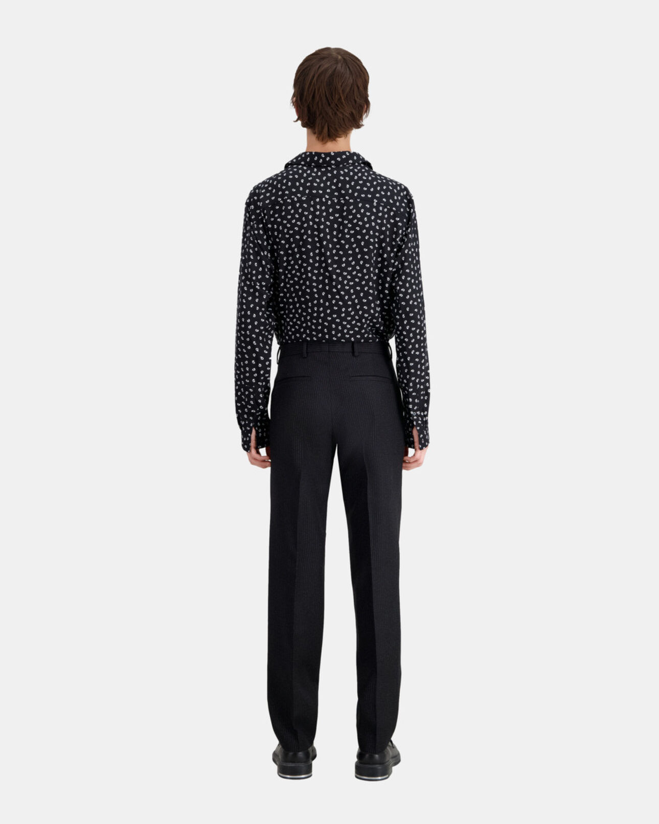 The Kooples HERREN BLACK-ECRU schwarze anzughose mit streifen
