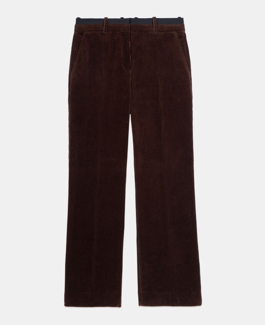The Kooples F BROWN brown corduroy straight-leg tailored pants