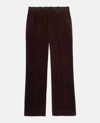 The Kooples F BROWN brown corduroy straight-leg tailored pants