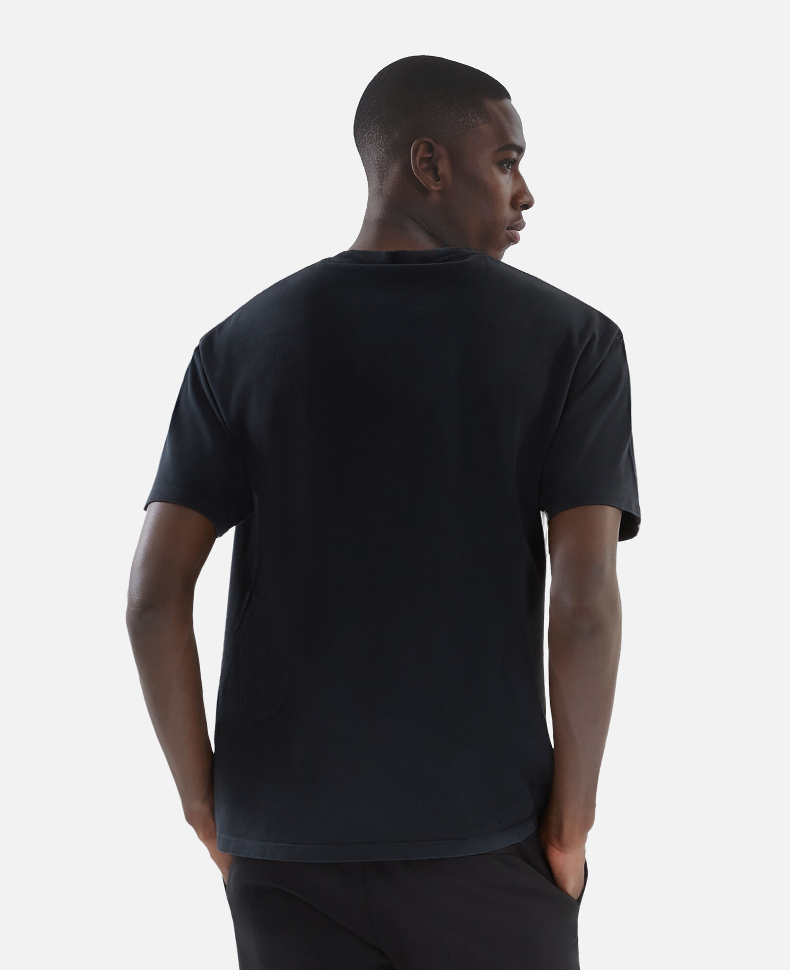 The Kooples MEN BLACK WASHED black screen print t-shirt