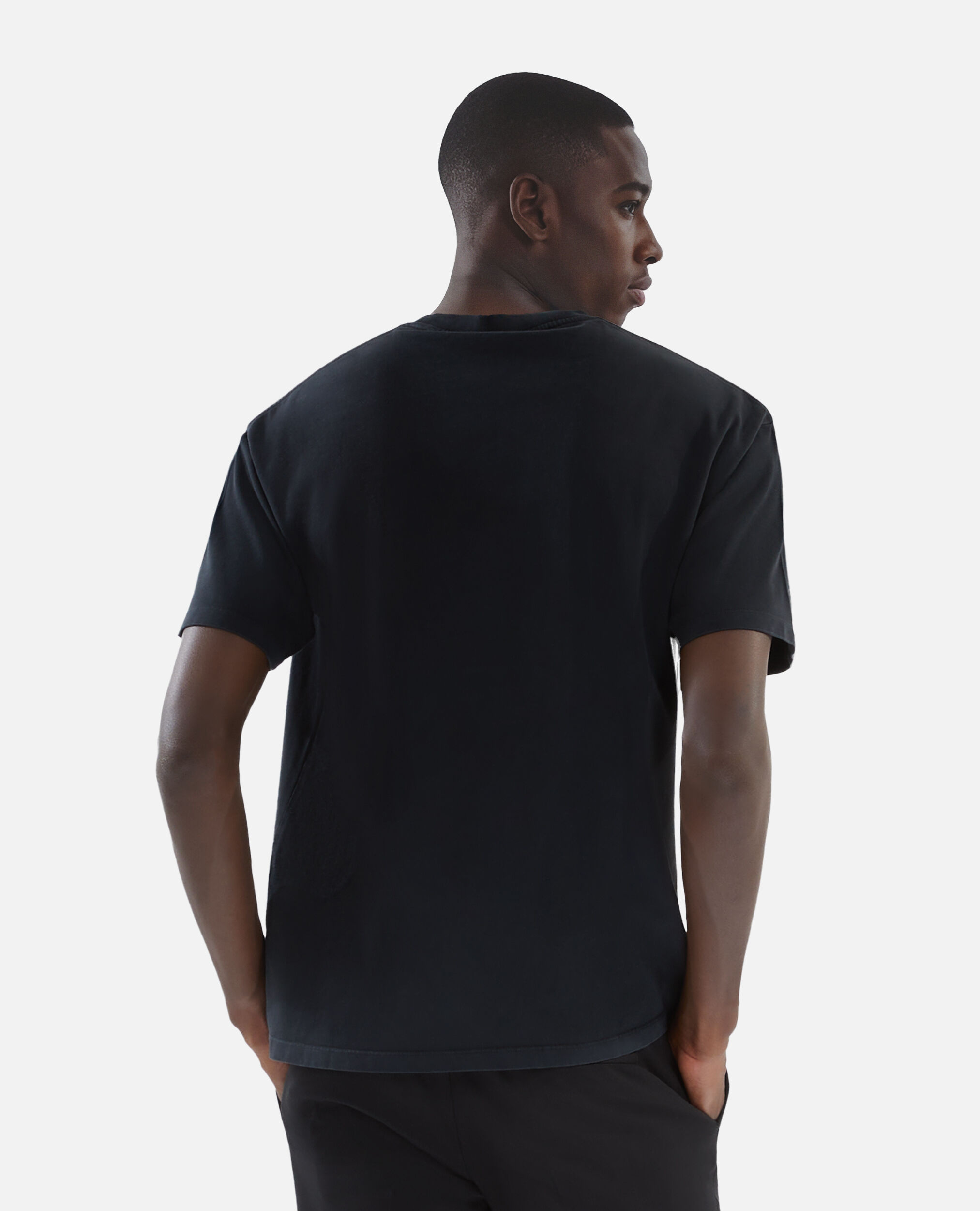 Black screen print T-shirt, BLACK WASHED, hi-res image number null