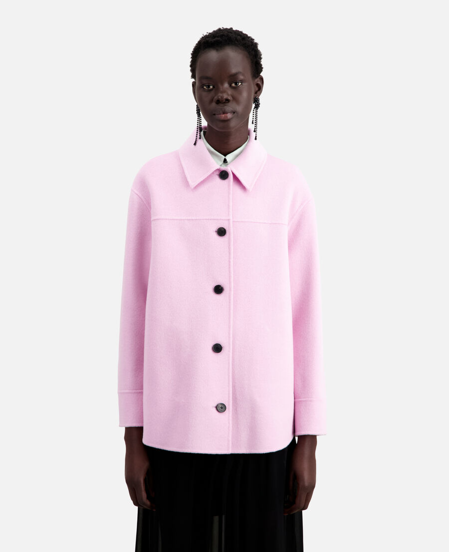 pink wool overshirt style jacket