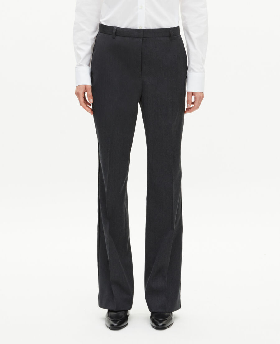 The Kooples FEMME ANTHRACITE pantalon droit en laine gris fonc&eacute;