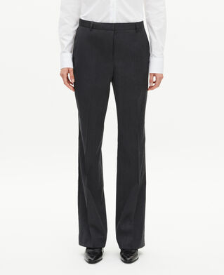 The Kooples FEMME ANTHRACITE pantalon droit en laine gris fonc&eacute;
