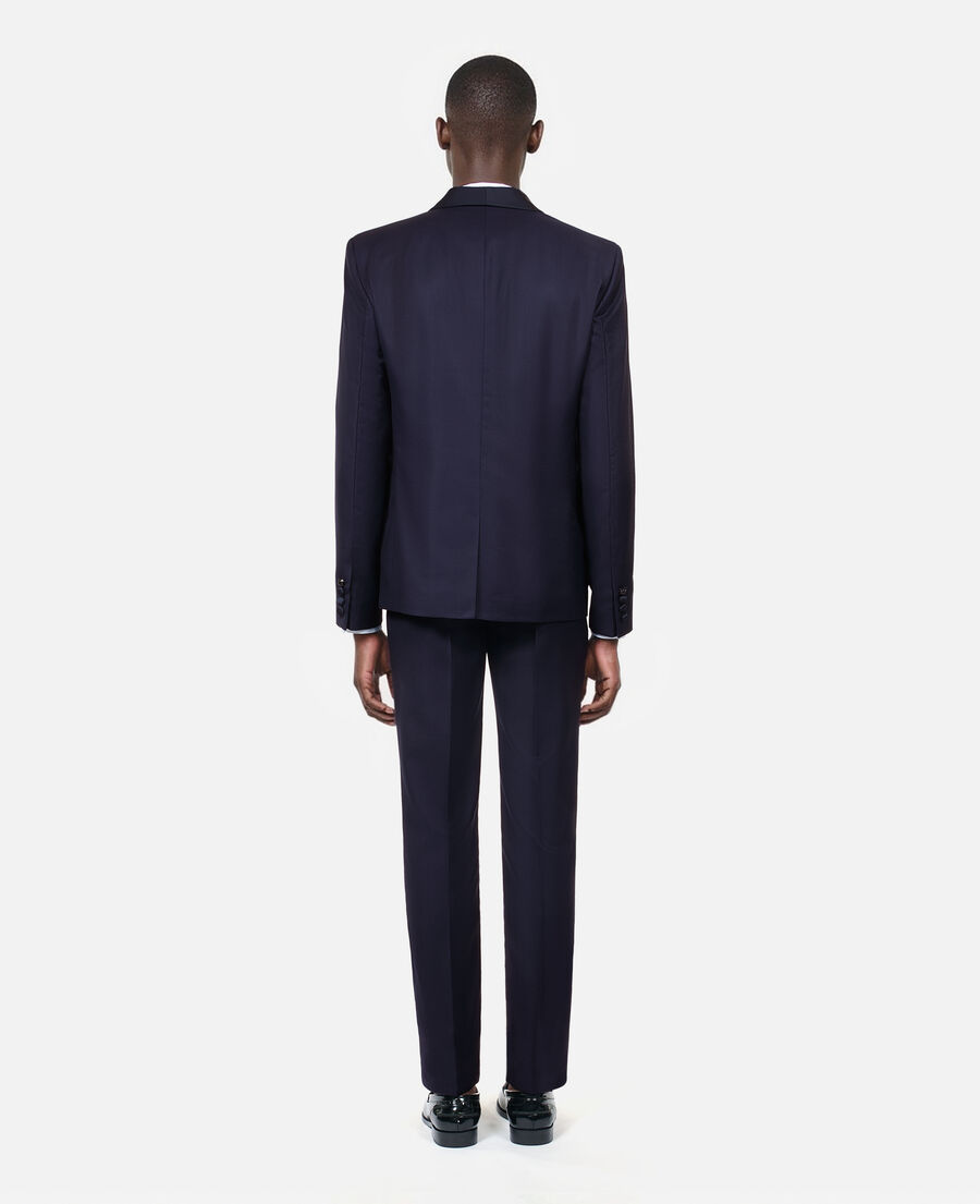 The Kooples HOMME NAVY veste de smoking en laine bleu marine coupe ajust&eacute;e