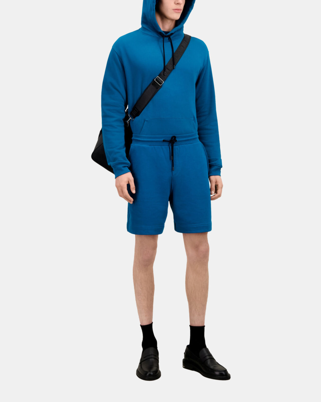 The Kooples HERREN MEDIUM BLUE blaue shorts aus baumwolle