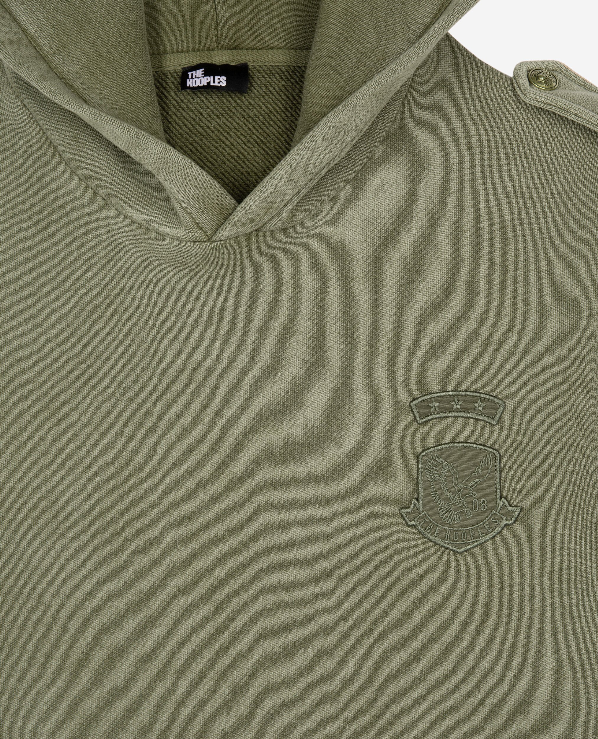 Hooded sweatshirt with khaki patches, KAKI, hi-res image number null