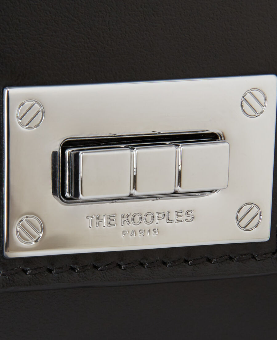 The Kooples WOMEN BLACK BRUT small emily chaine bag in black leather