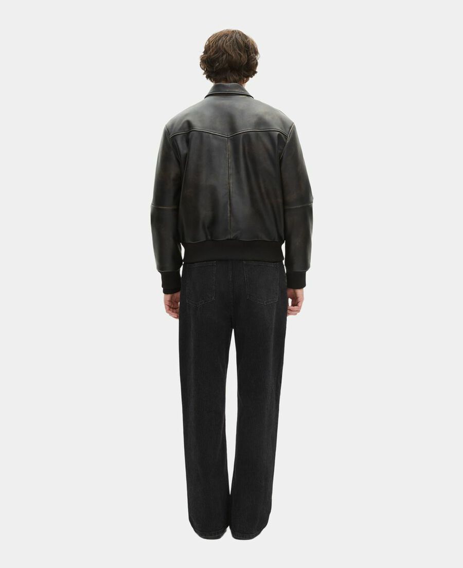 The Kooples HERREN DARK BROWN braune lederjacke