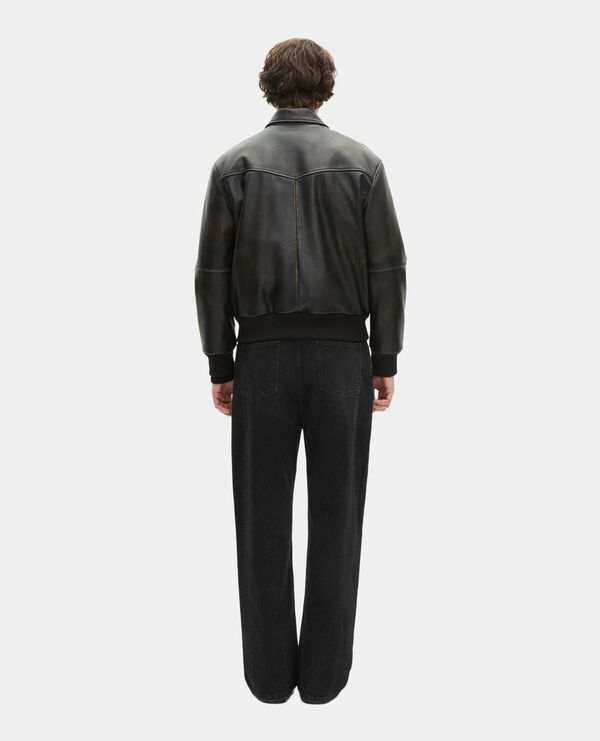 The Kooples MEN DARK BROWN brown leather jacket