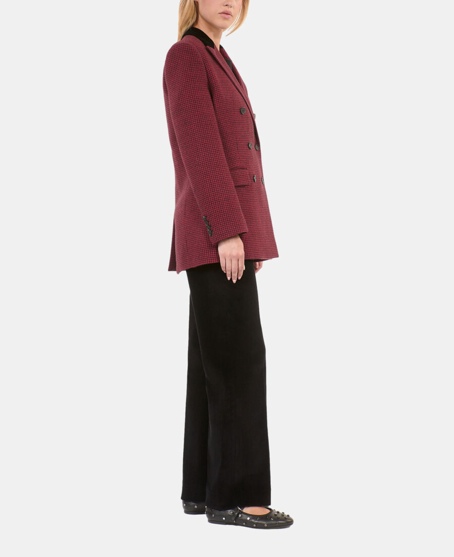 The Kooples F BLACK - RED black and red houndstooth blazer