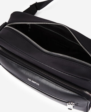 The Kooples HOMME BLACK sac messenger medium en cuir noir