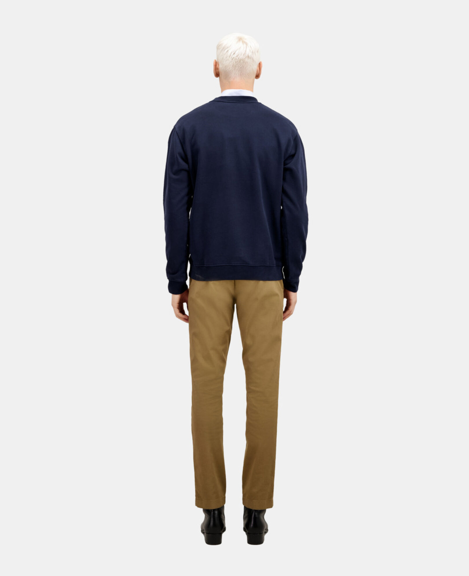 The Kooples MEN WASHED NAVY navy blue sweatshirt with sneaky snake serigraphy
