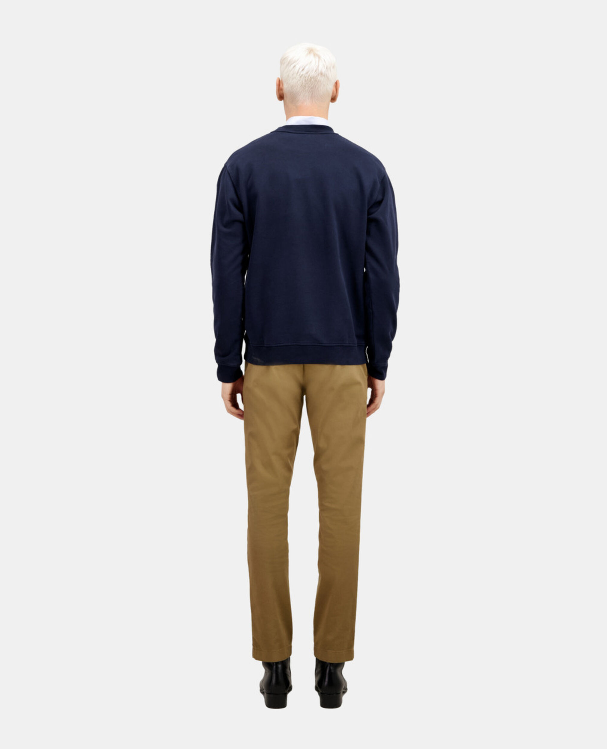 Navy blue sweatshirt with Sneaky snake serigraphy, WASHED NAVY, hi-res image number null