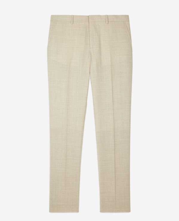 The Kooples HOMME BEIGE pantalon de costume en laine coupe ajustée beige