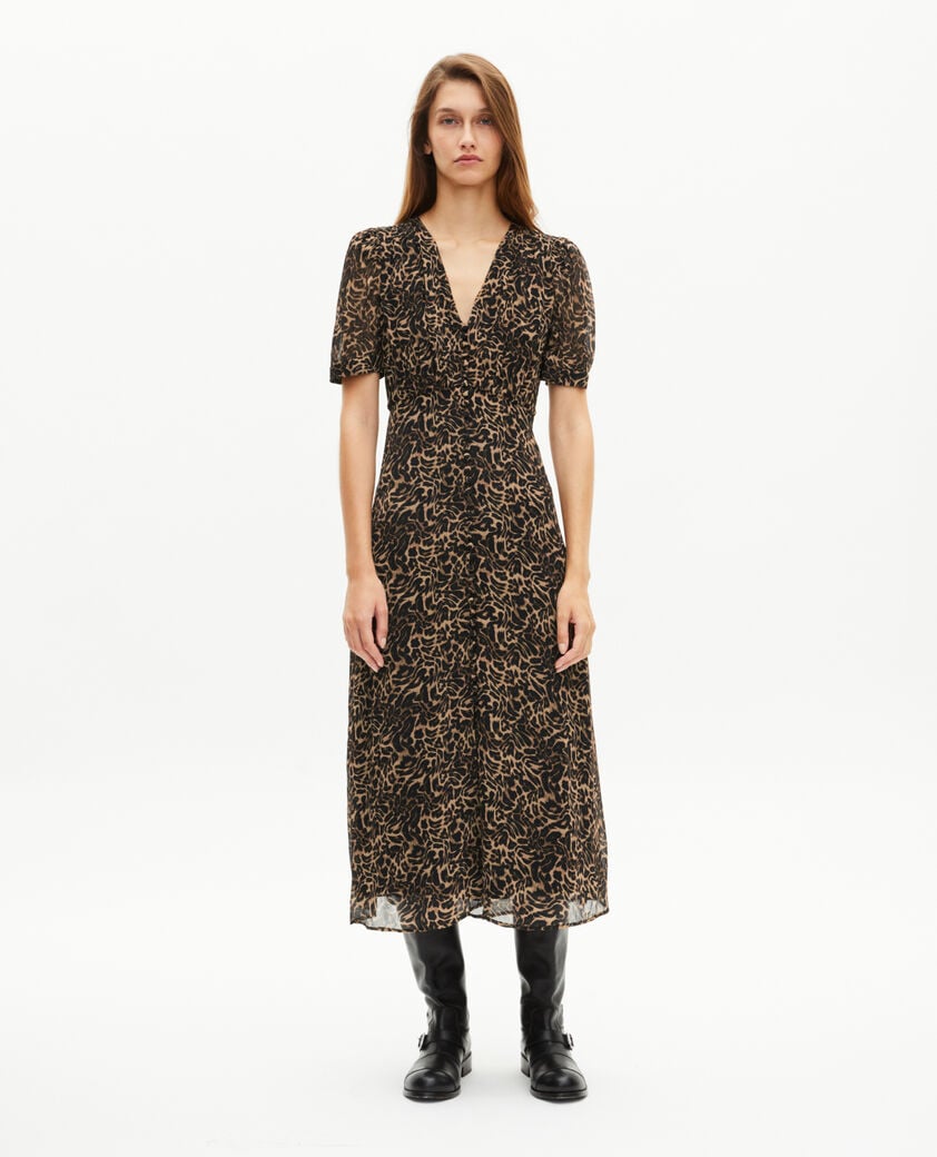 The Kooples FEMME LEOPARD robe longue imprimé léopard