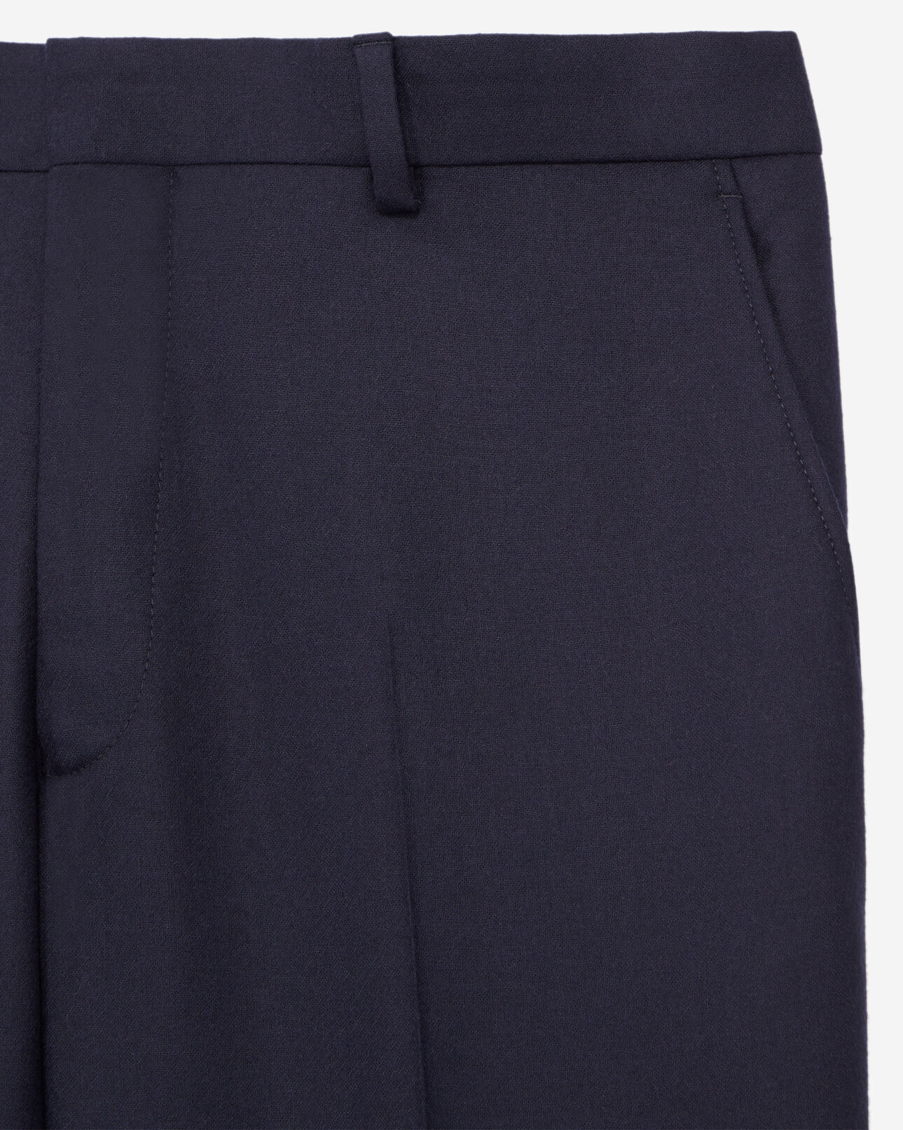 The Kooples HOMME NAVY pantalon de costume bleu marine en flanelle