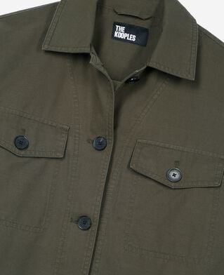 The Kooples F KAKI embroidered back jacket in khaki cotton