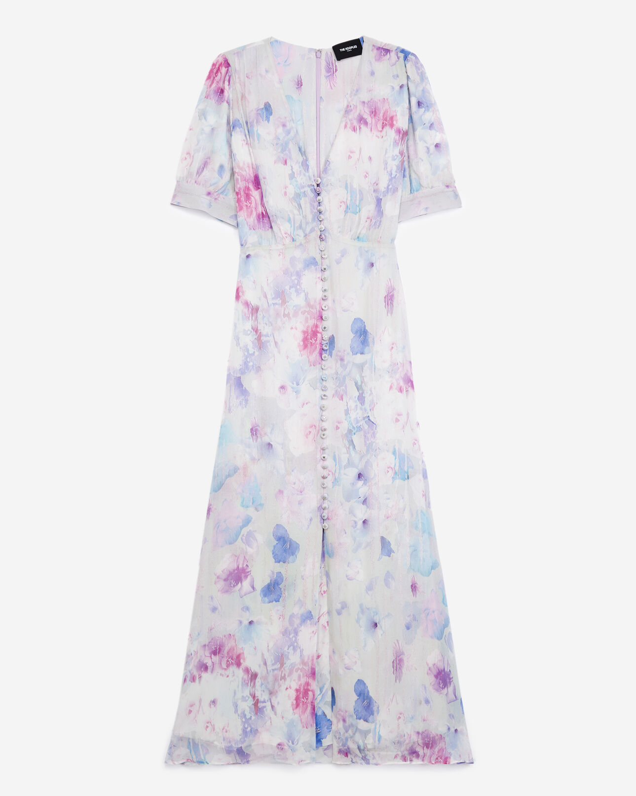 The Kooples FEMME WHITE / LAVENDER robe longue à imprimé