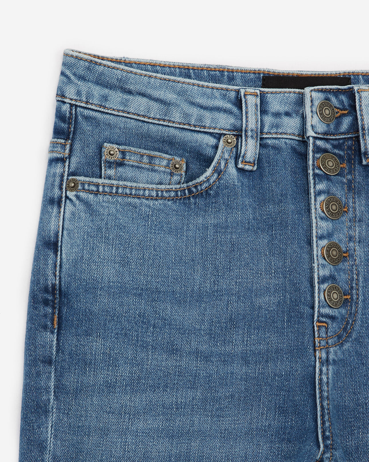 The Kooples WOMEN BLUE slim-fit vintage blue jeans w/visible buttons