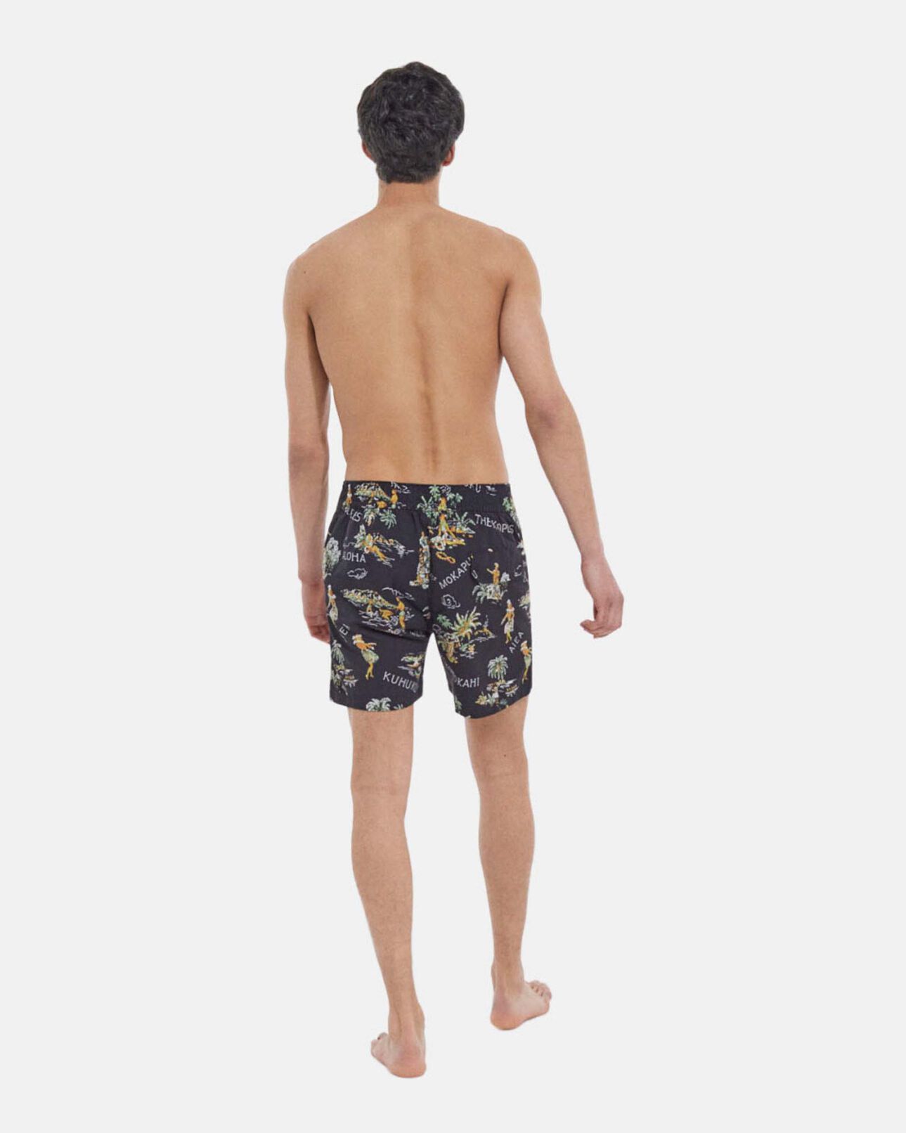 The Kooples HOMBRE BLACK bañador negro estampado hawaiano