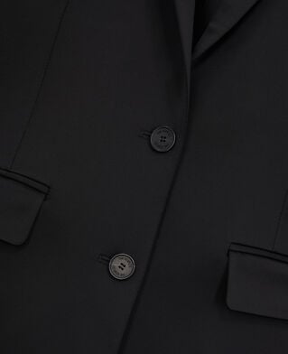 The Kooples WOMEN BLACK black satin suit blazer