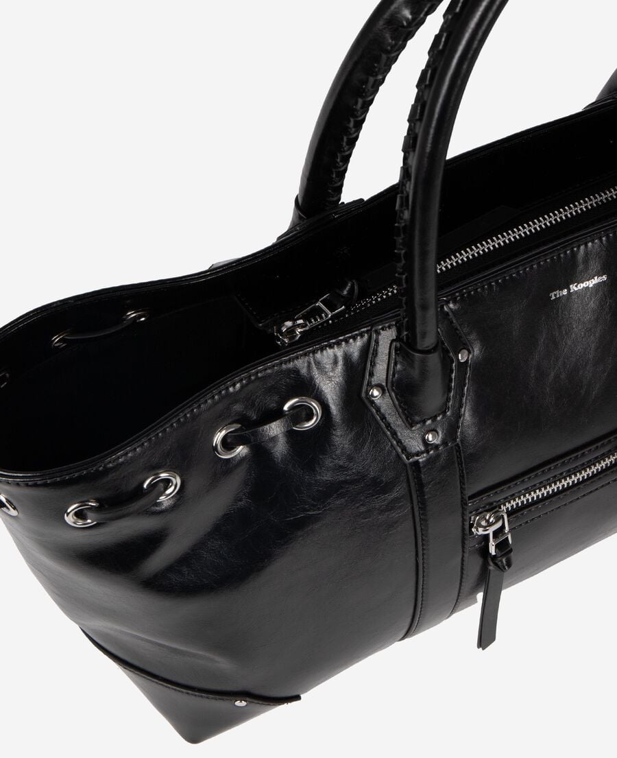 The Kooples WOMEN BLACK black recycled leather tote bag