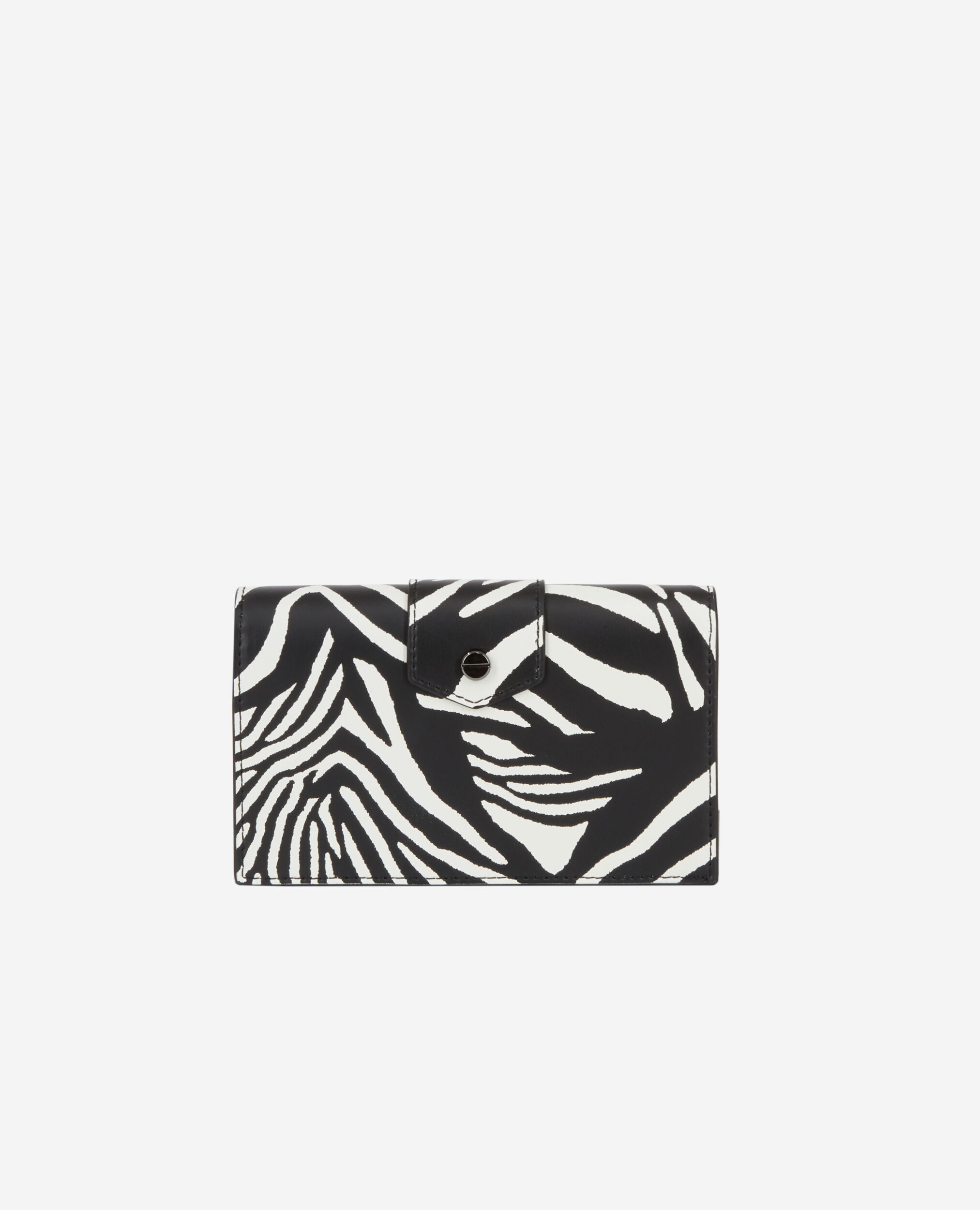 Small Emily zebra-print clutch bag, BLACK / WHITE, hi-res image number null