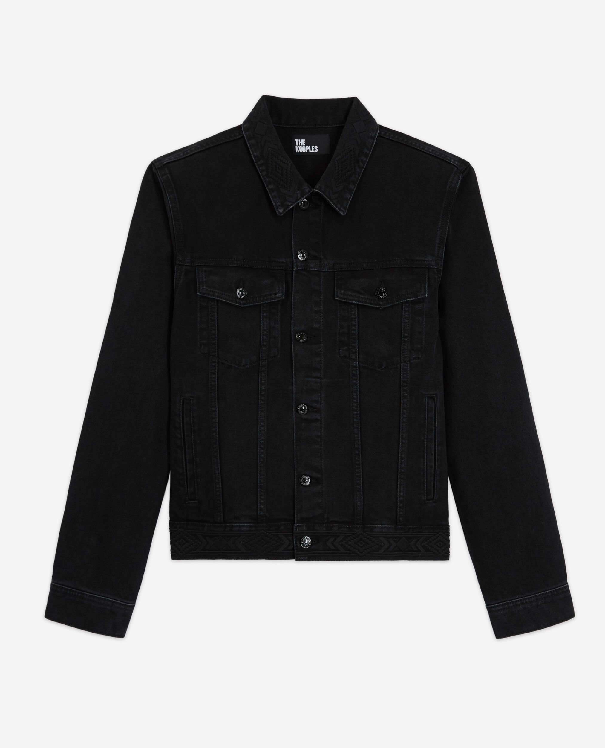 Black denim jacket, BLACK WASHED, hi-res image number null