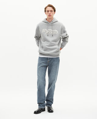 The Kooples H GREY MELANGE hooded sweatshirt with grey patch