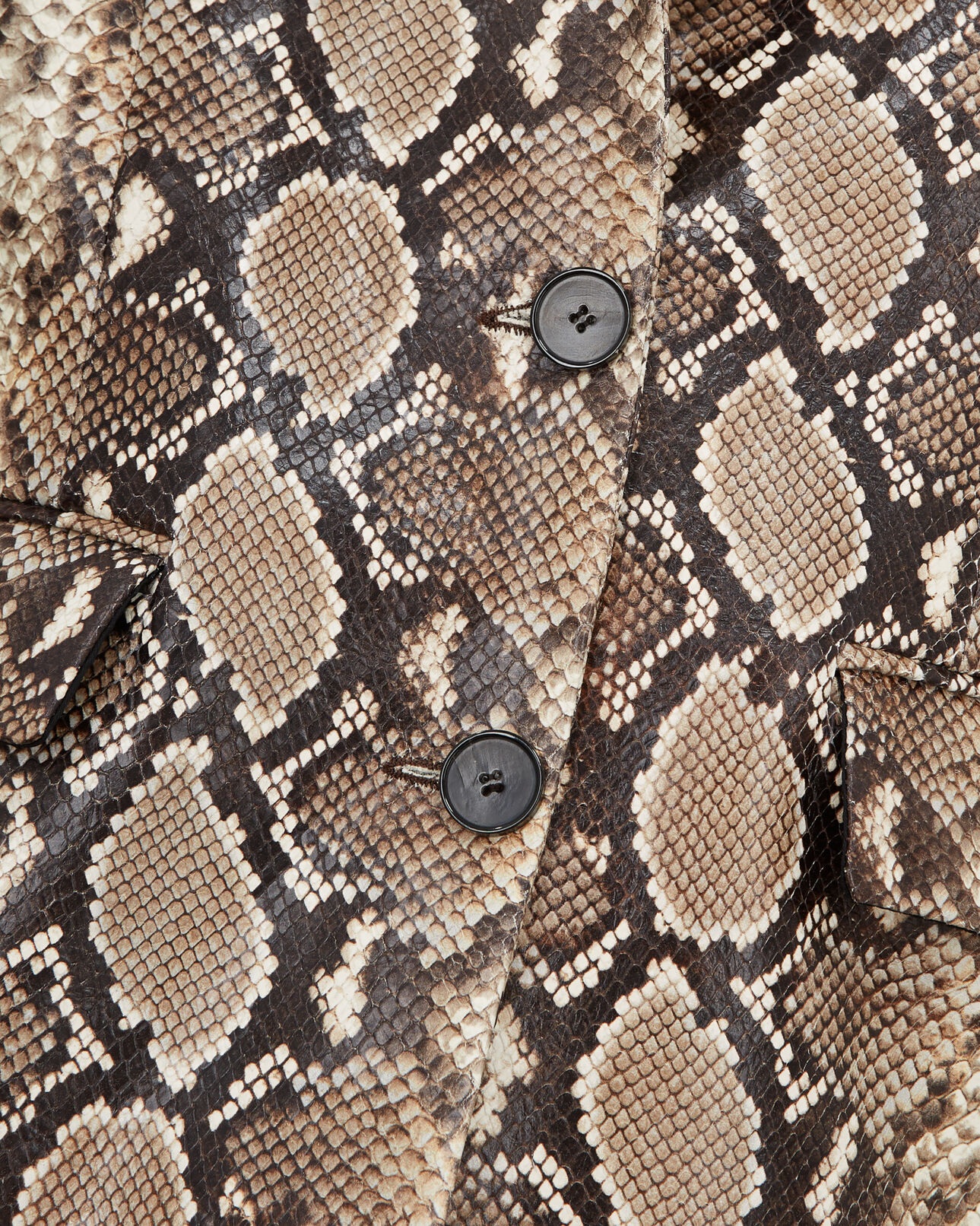 The Kooples WOMEN PYTHON BEIGE snakeskin-effect leather jacket