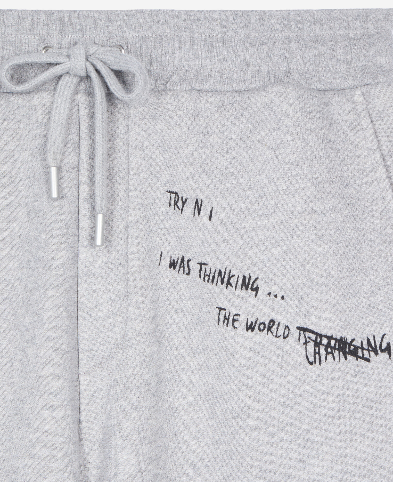 The Kooples HOMME STONE GREY bas de jogging avec sérigraphie gris
