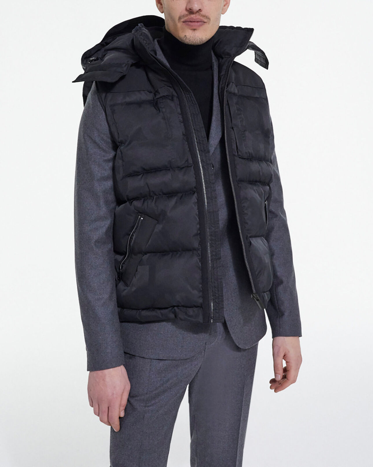 The Kooples MEN BLACK black down jacket with the kooples logo