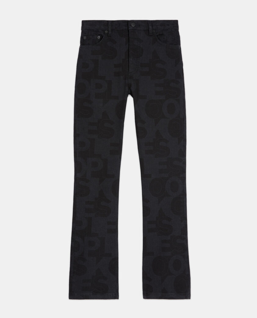 The Kooples FEMME BLACK WASHED jean logo the kooples