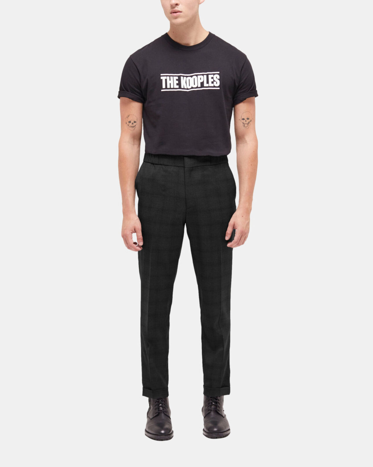 The Kooples MEN BLACK patterned suit pants