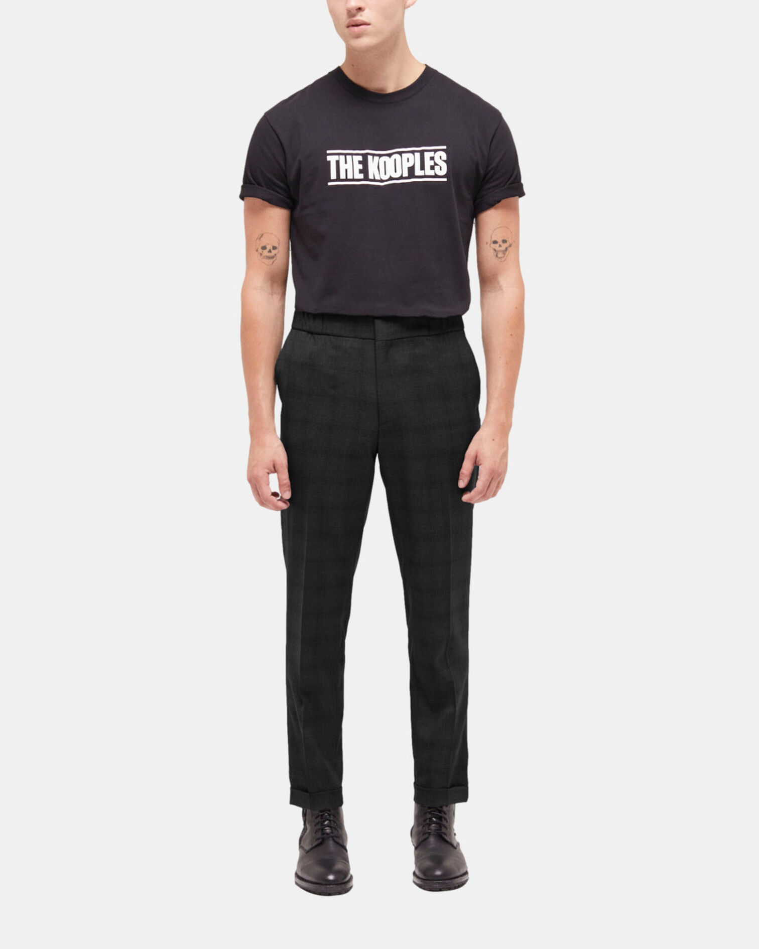 Patterned suit pants, BLACK, hi-res image number null