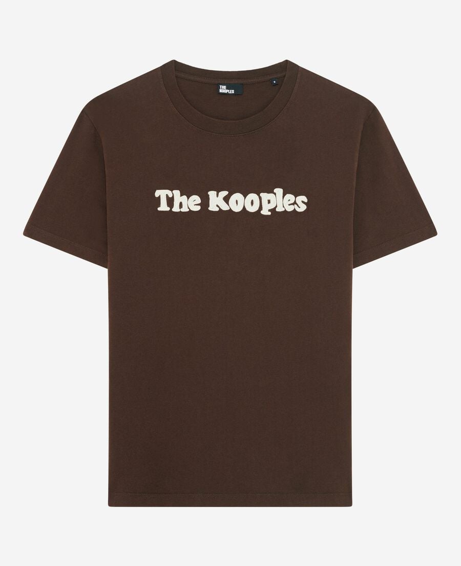 The Kooples H BROWN t-shirt with brown embroidery