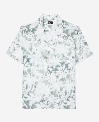 The Kooples H WHITE - KAKI short-sleeved printed shirt