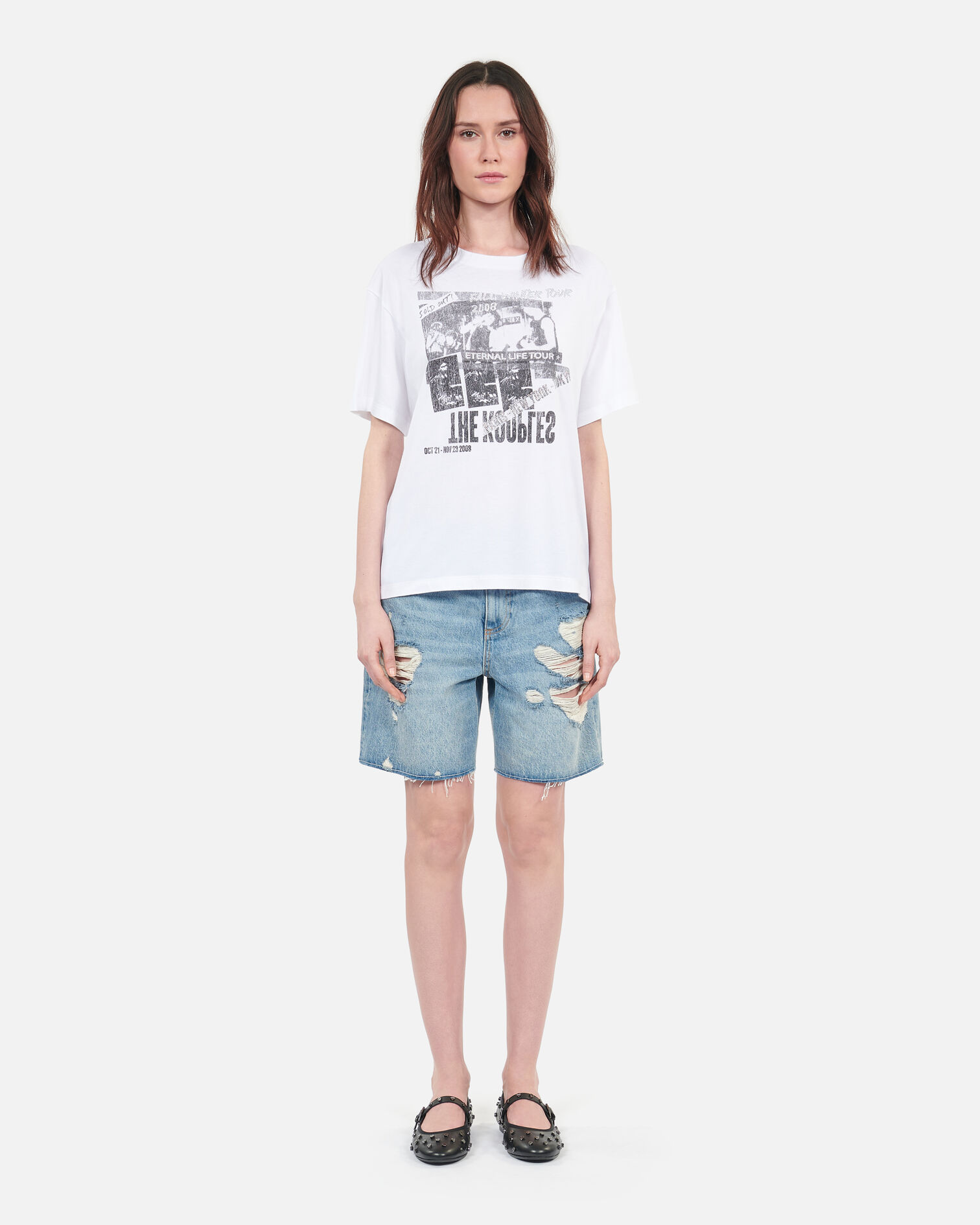 White Eternal life tour serigraphy t-shirt, WHITE, hi-res image number null