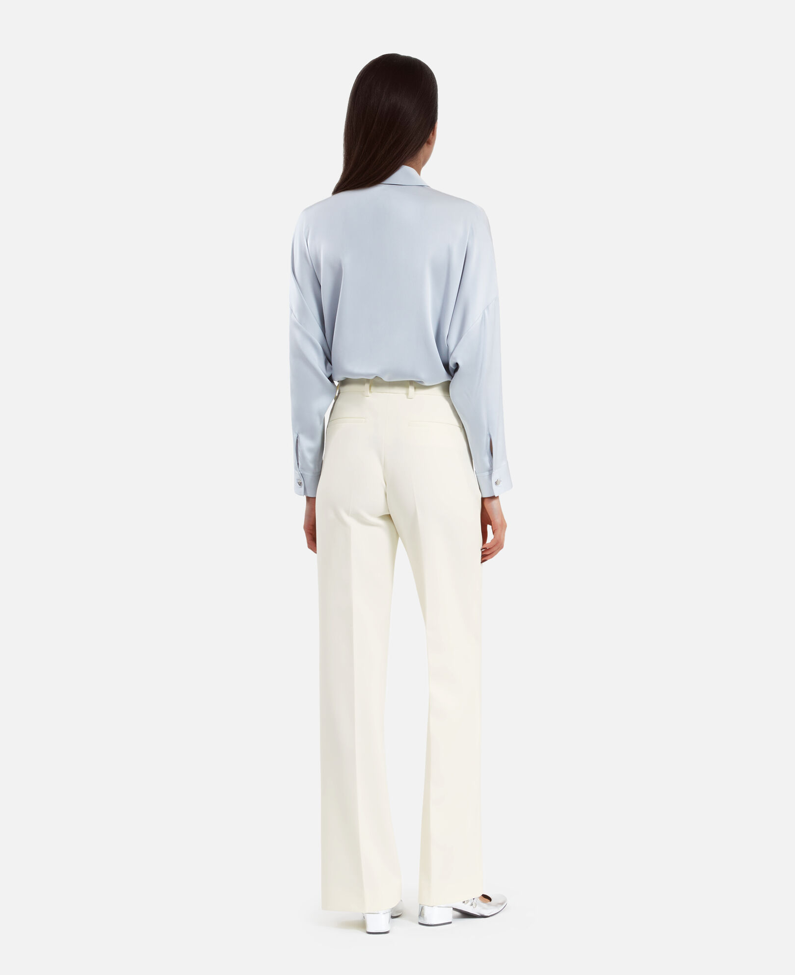 The Kooples DAMEN ECRU ecrufarbene anzughose aus krepp
