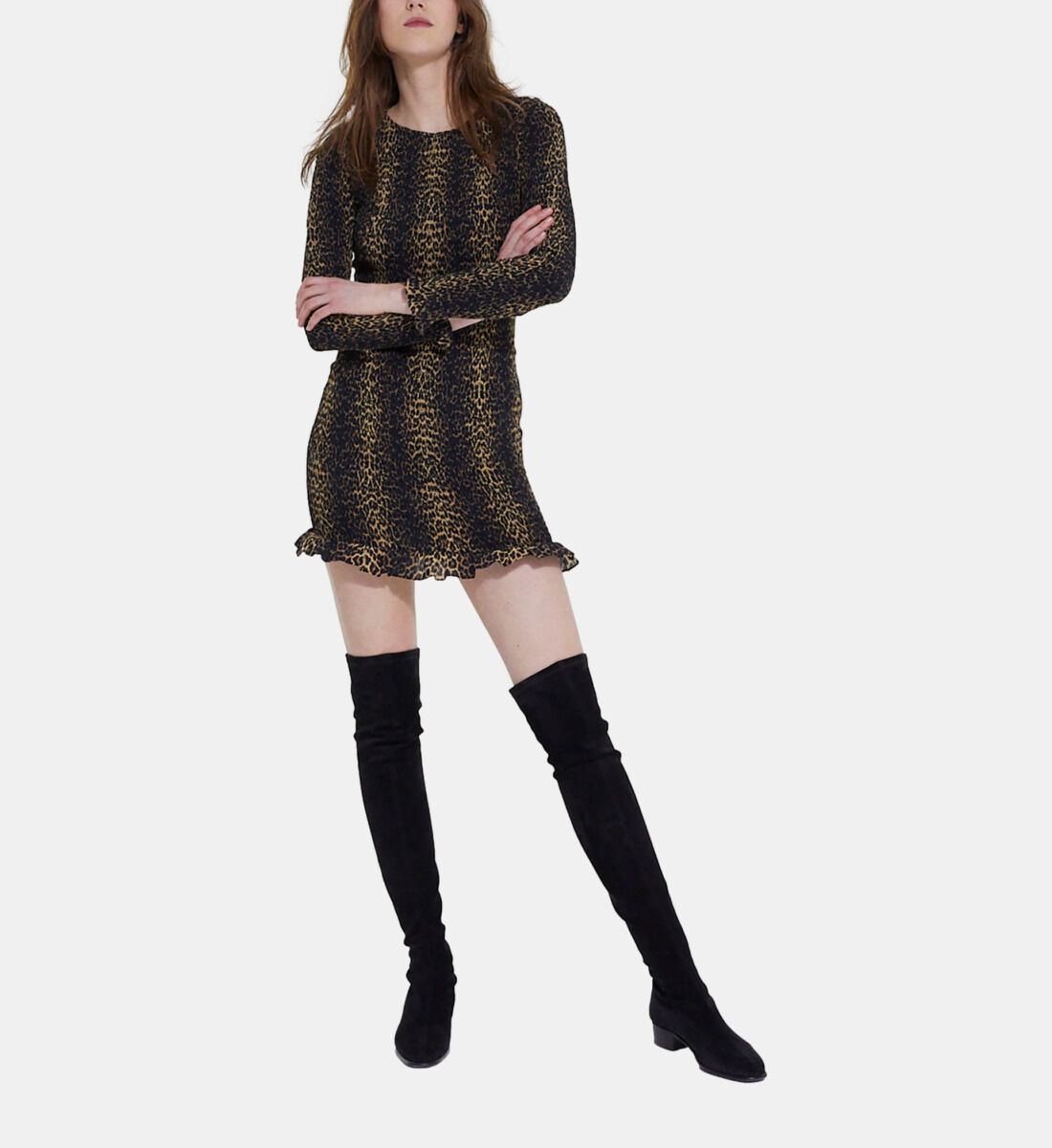 Leopard print short dress