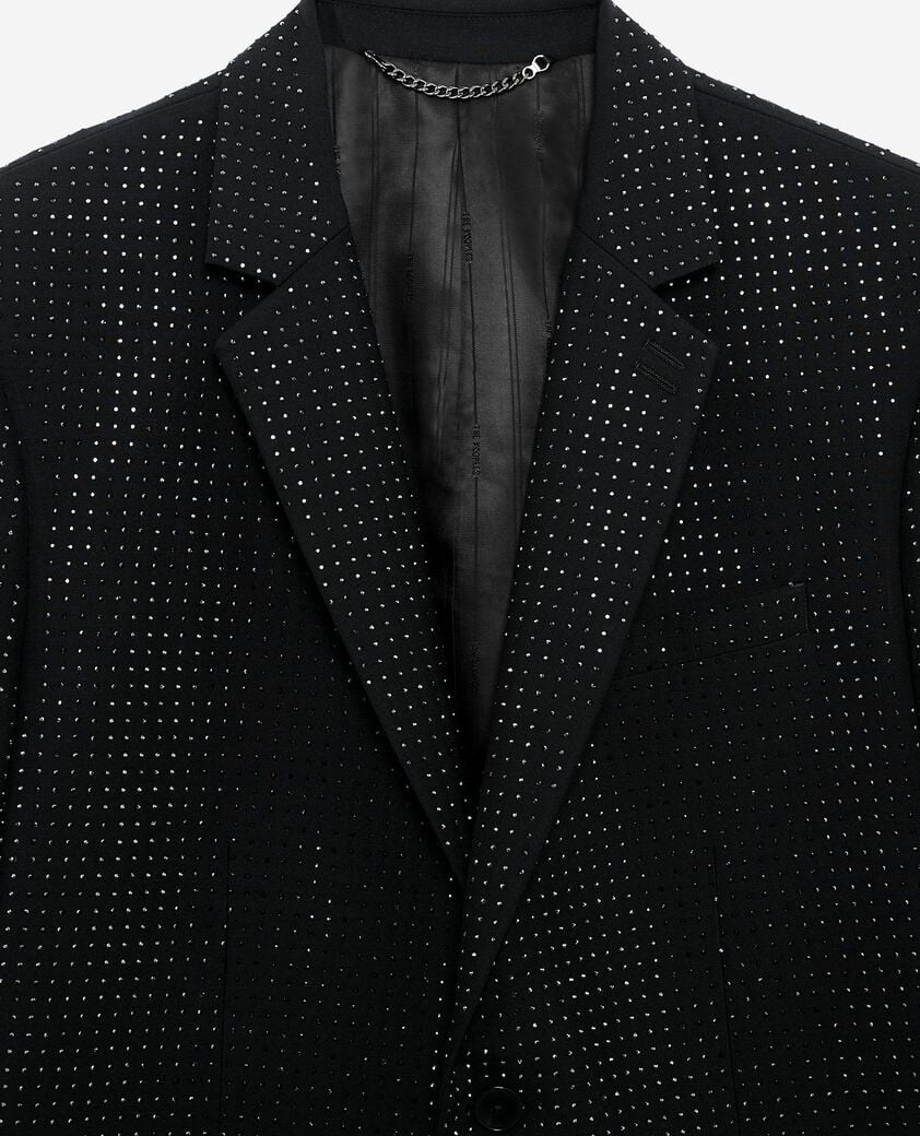 The Kooples HERREN BLACK schwarze jacke mit strasssteinen