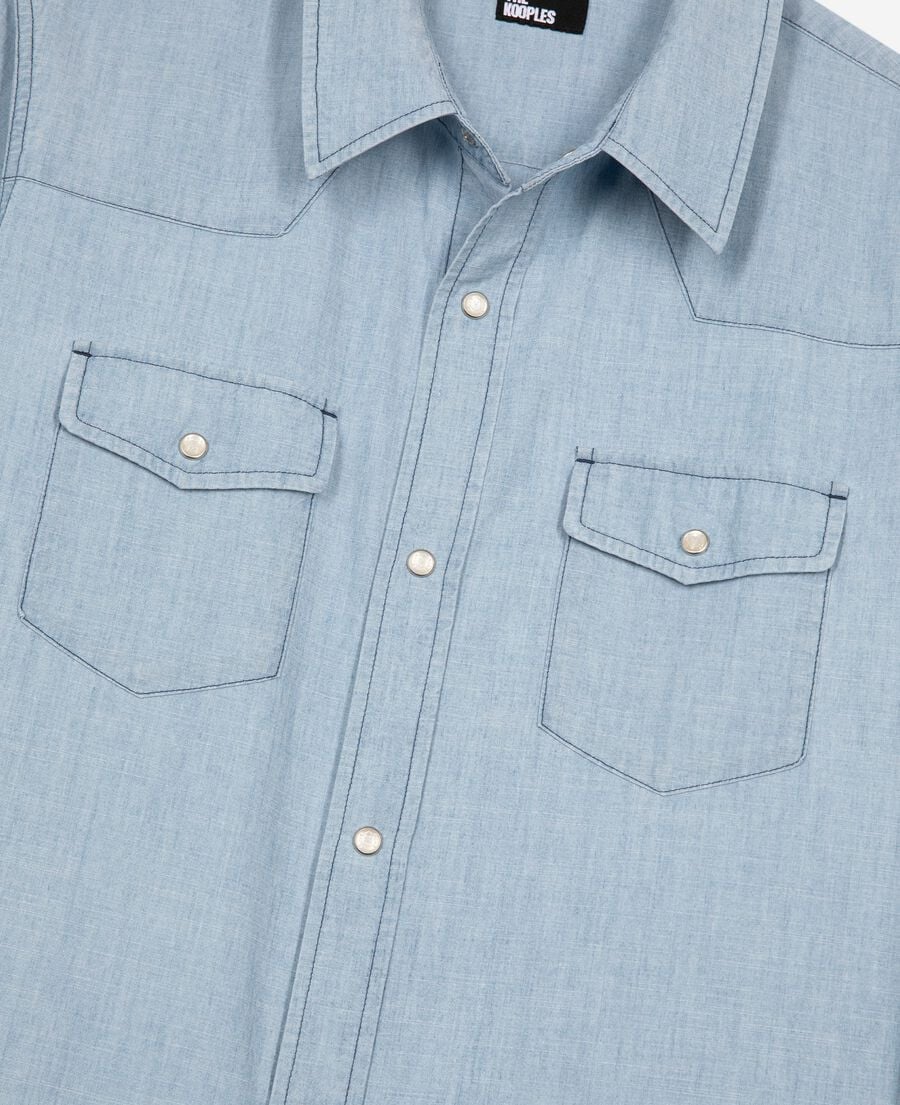 The Kooples HOMME BABY BLUE chemise en denim bleu clair