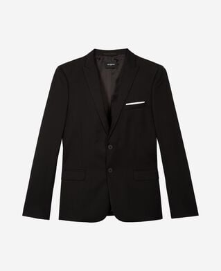 The Kooples HOMME BLACK veste de costume coupe ajustée en laine noire